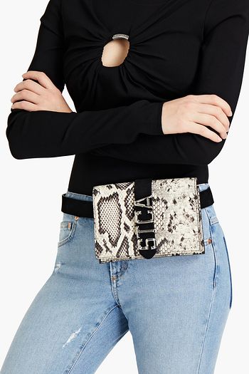 JUST CAVALLI Snake-effect leather belt bag