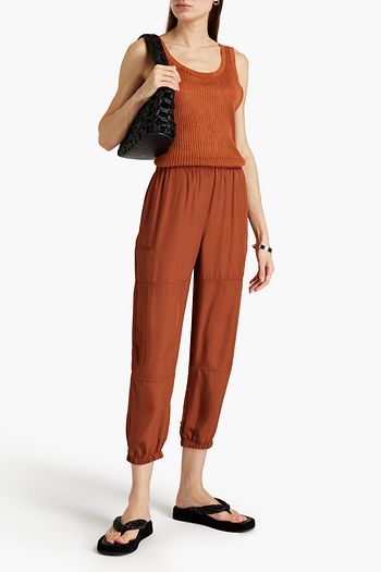 THEORY Cropped twill tapered pants