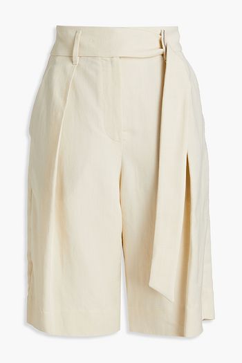 BRUNELLO CUCINELLI Belted pleated twill shorts