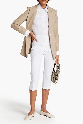 THEORY Easy Capri cropped cotton-blend slim-leg pants