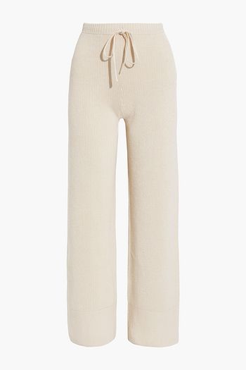 JOSEPH Ribbed cotton-blend wide-leg pants