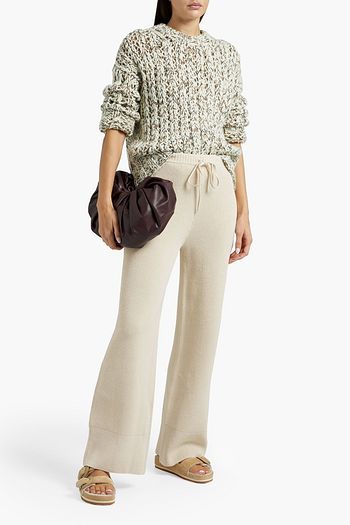 JOSEPH Ribbed cotton-blend wide-leg pants