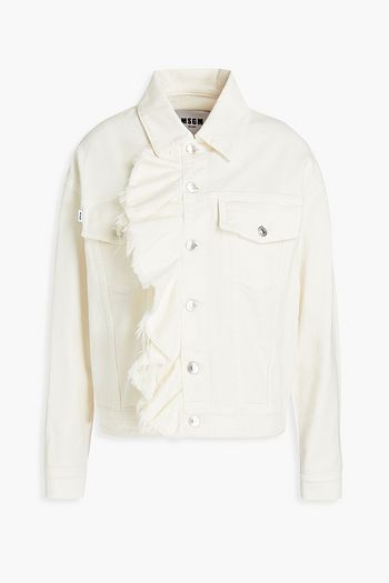 MSGM Jeansjacke mit Rüschen und Fransen