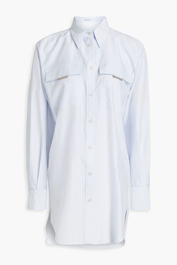 BRUNELLO CUCINELLI Bead-embellished cotton and silk-blend poplin shirt
