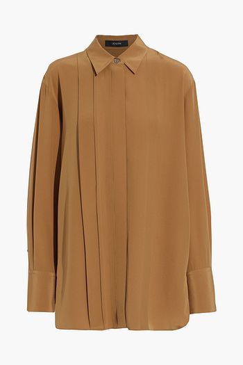 JOSEPH Briana pintucked silk crepe de chine shirt