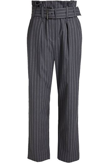 BRUNELLO CUCINELLI Belted pinstriped stretch-cotton tapered pants
