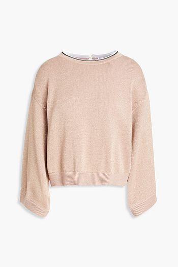 BRUNELLO CUCINELLI Bead-embellished metallic cotton-blend sweater