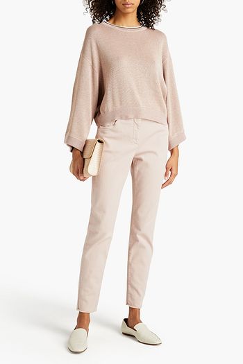 BRUNELLO CUCINELLI Bead-embellished metallic cotton-blend sweater