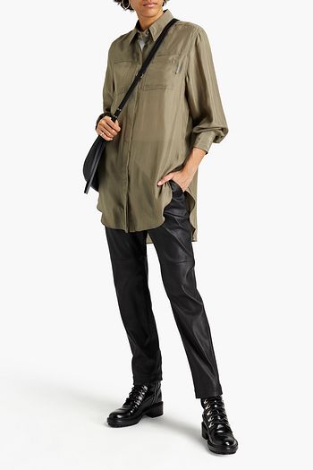 BRUNELLO CUCINELLI Leather tapered pants