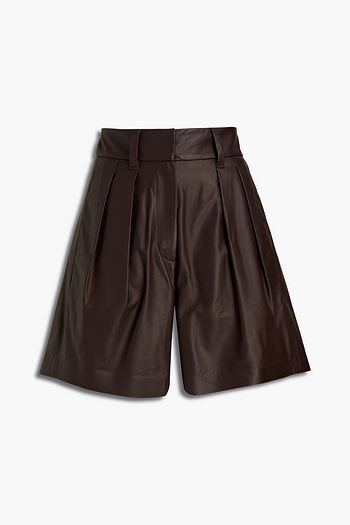 BRUNELLO CUCINELLI Shorts aus Leder mit Falten