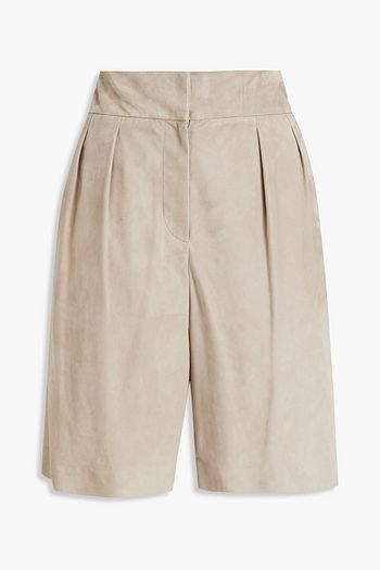 BRUNELLO CUCINELLI Pleated suede shorts