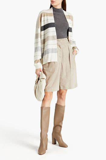 BRUNELLO CUCINELLI Pleated suede shorts