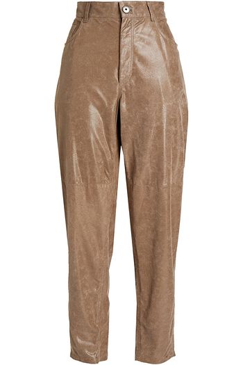 BRUNELLO CUCINELLI Cracked suede tapered pants