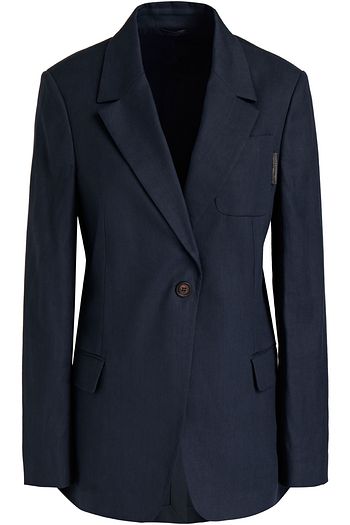 BRUNELLO CUCINELLI Bead-embellished linen-blend twill blazer