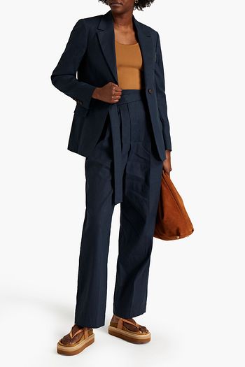 BRUNELLO CUCINELLI Bead-embellished linen-blend twill blazer