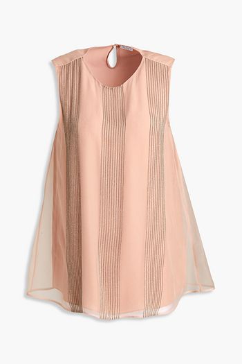 BRUNELLO CUCINELLI Embellished silk-organza top