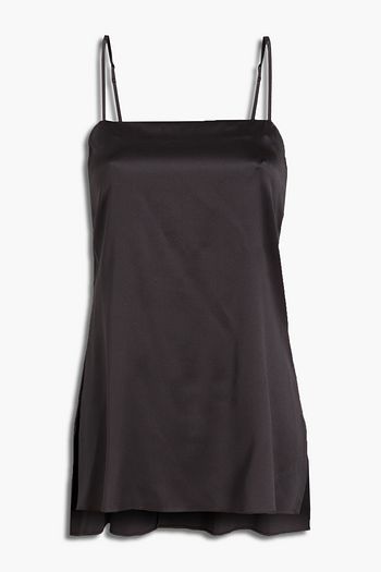 BRUNELLO CUCINELLI Bead-embellished stretch-silk satin camisole