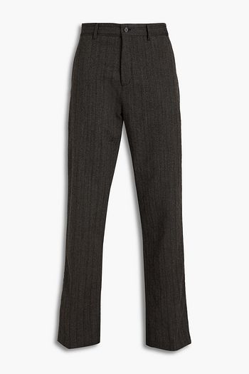 ACNE STUDIOS ストライプコットン&ウール混ツイル テーパード スーツパンツ