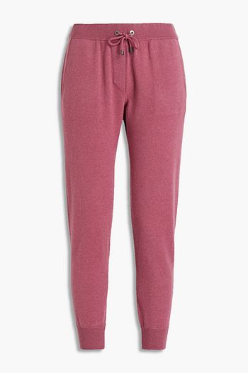 BRUNELLO CUCINELLI Bead-embellished cotton, cashmere and silk-blend tapered pant