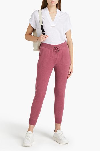 BRUNELLO CUCINELLI Bead-embellished cotton, cashmere and silk-blend tapered pant