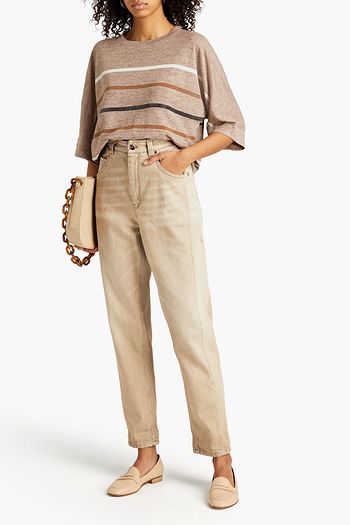 BRUNELLO CUCINELLI Bead-embellished high-rise boyfriend jeans