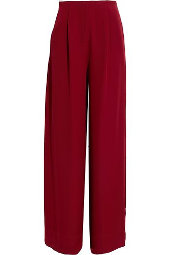 ROLAND MOURET Kennal pleated silk-crepe wide-leg pants