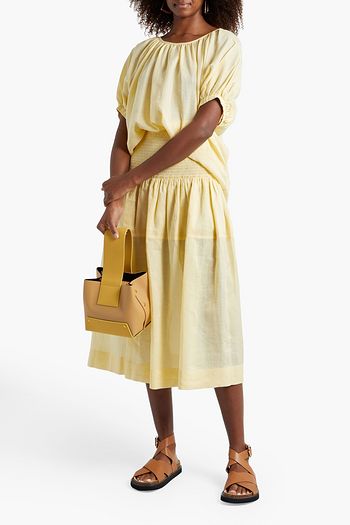 JOSEPH Senzo shirred ramie-voile midi skirt