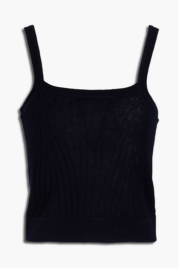 N.PEAL Ribbed silk and cashmere-blend camisole