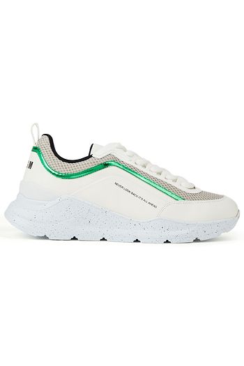 MSGM Mesh-paneled leather sneakers