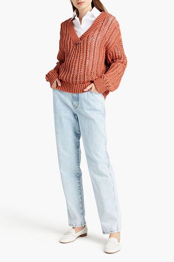 BRUNELLO CUCINELLI Bead-embellished cotton sweater