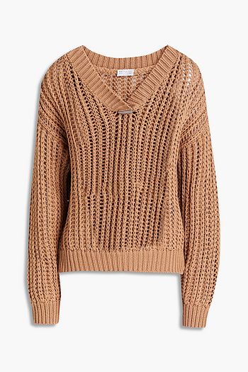 BRUNELLO CUCINELLI Bead-embellished cotton sweater