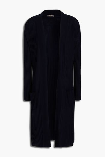 N.PEAL Ribbed silk and cashmere-blend cardigan