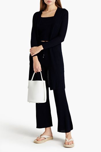 N.PEAL Ribbed silk and cashmere-blend cardigan
