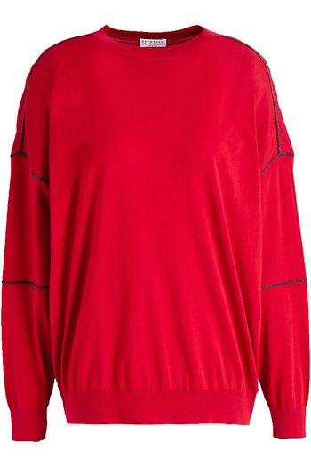 BRUNELLO CUCINELLI Bead-embellished cotton sweater