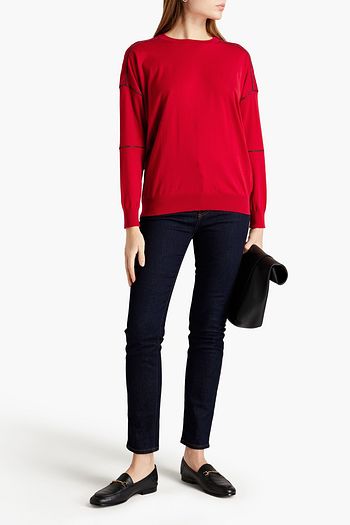 BRUNELLO CUCINELLI Bead-embellished cotton sweater