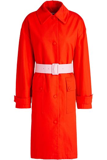 MSGM Belted cotton-gabardine coat