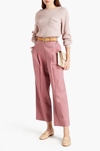 BRUNELLO CUCINELLI Bead-embellished ribbed cotton sweater