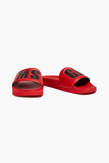 MSGM Embossed PU slides