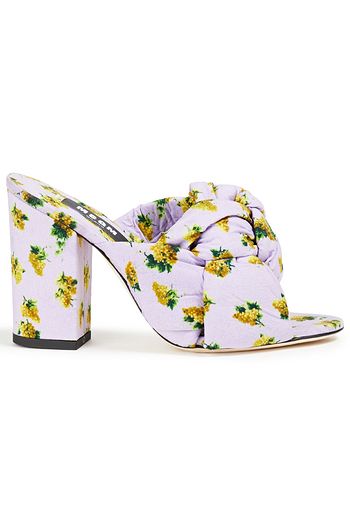 MSGM Padded floral-print woven mules