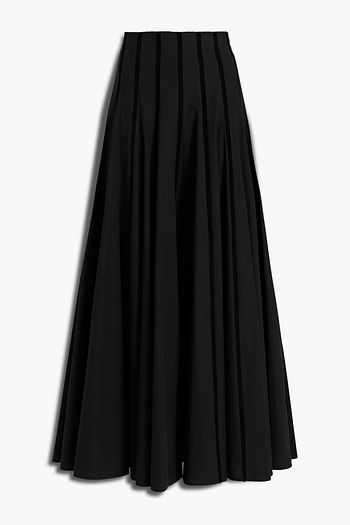 BRUNELLO CUCINELLI Lattice-trimmed cotton maxi skirt