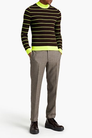 ACNE STUDIOS Slim-fit neon striped ribbed wool-blend sweater