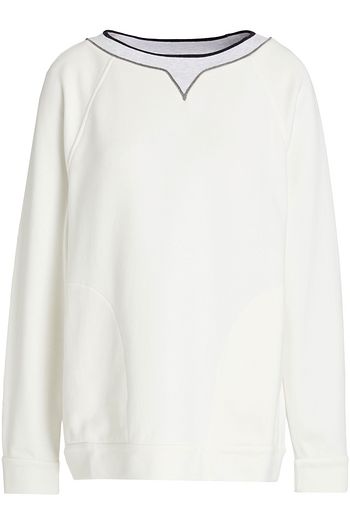 BRUNELLO CUCINELLI Bead-embellished French cotton-blend terry sweatshirt