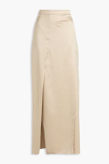 BRUNELLO CUCINELLI Silk-blend satin-crepe maxi skirt