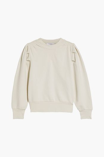 FRAME Pleated French cotton-terry sweatshirt