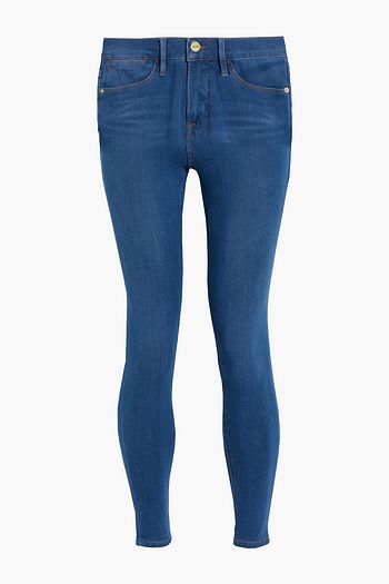 FRAME Le High faded high-rise skinny jeans