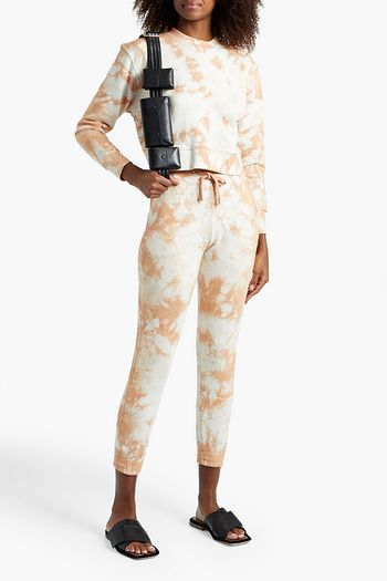 JONATHAN SIMKHAI Cropped tie-dyed French organic cotton-terry track pants