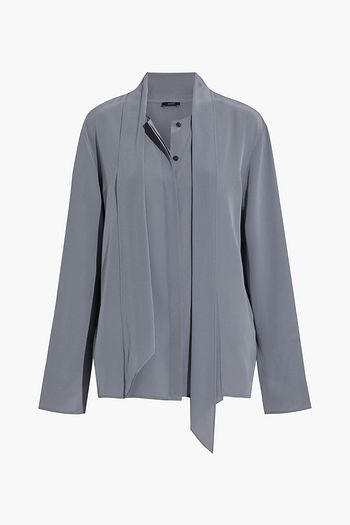 JOSEPH Tie-neck silk crepe de chine shirt