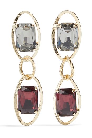 ROSANTICA Mirtillo hammered gold-tone crystal earrings