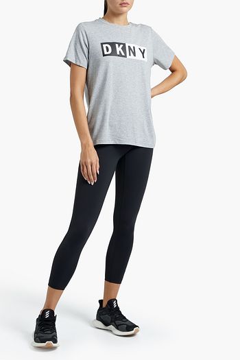 DKNY Printed cotton-blend jersey T-shirt