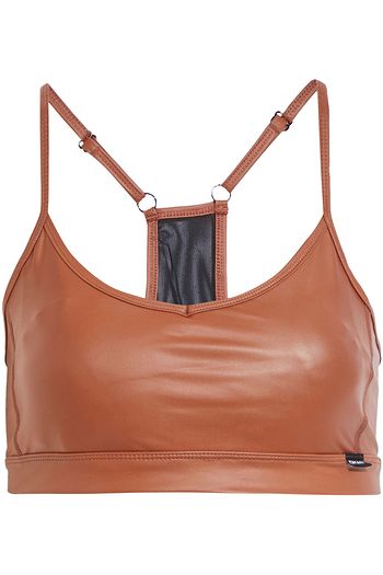 DKNY Coated stretch-jersey and mesh sports bra